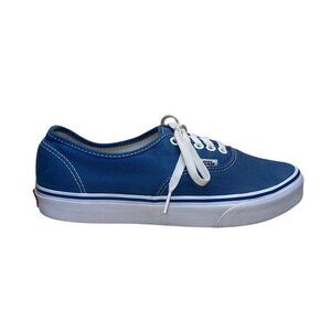 Vans Women’s Blue Canvas Authentic Lace-Up Low-Top Skate Shoes Size 8.5